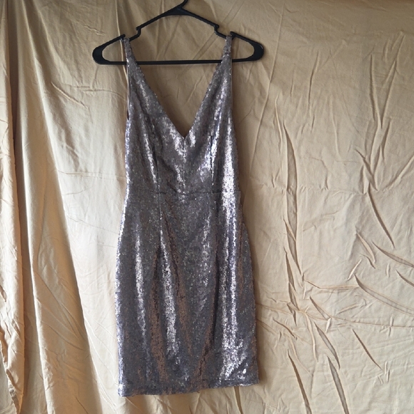 Lulu's Shimmering Gold Mini Dress - Picture 1 of 4